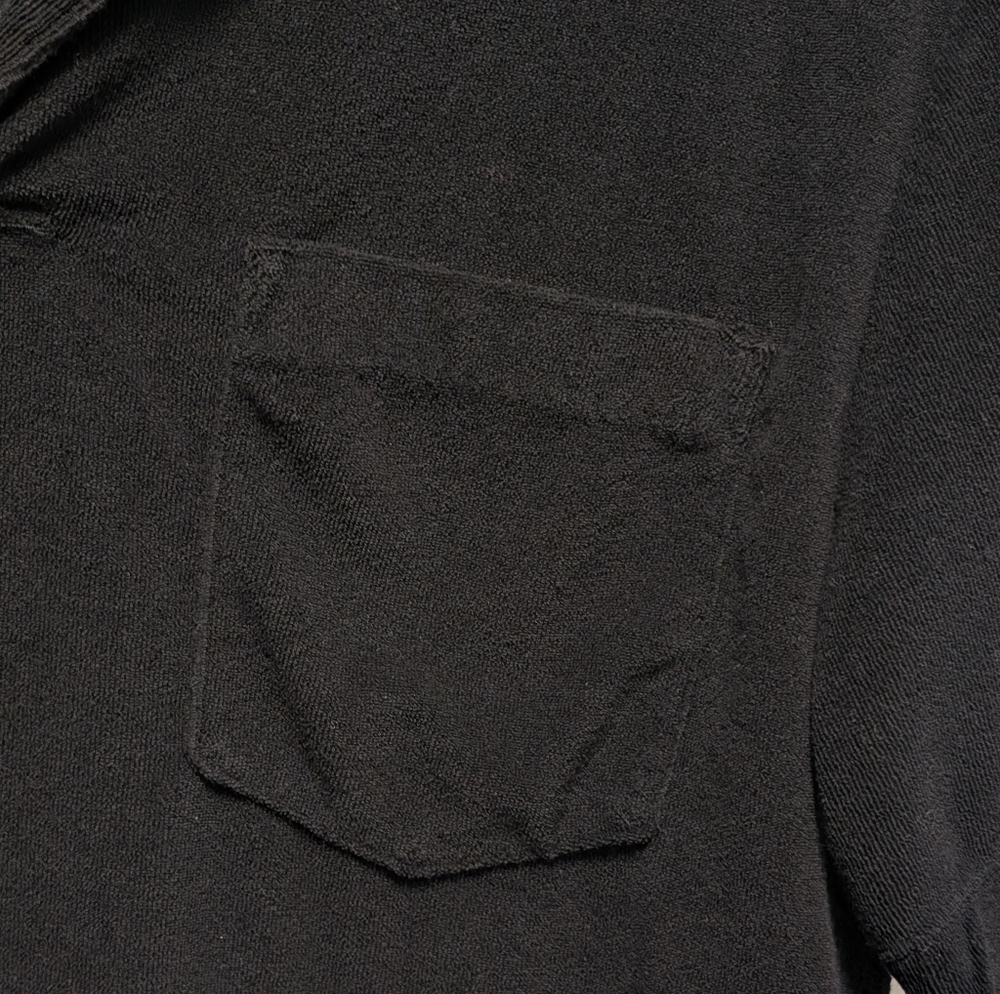 H&M Regular Fit Terry Polo Shirt Black Men's M - Picture 7 of 11